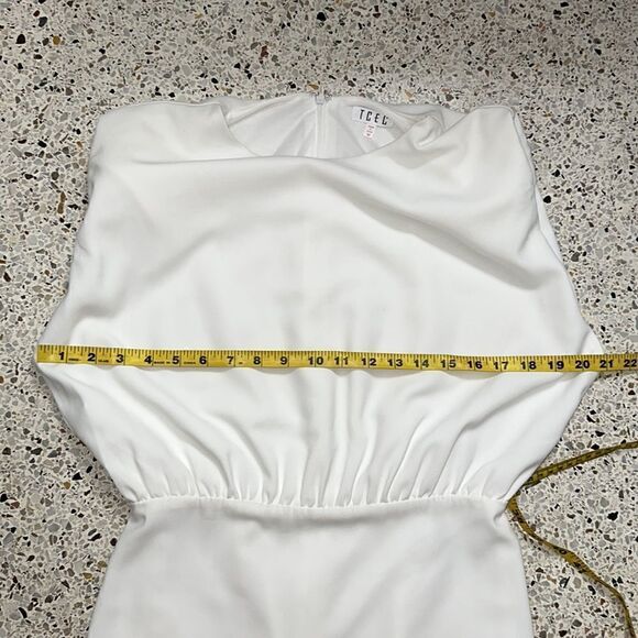 EUC TCEC white high neck mini dress M medium - Picture 6 of 6
